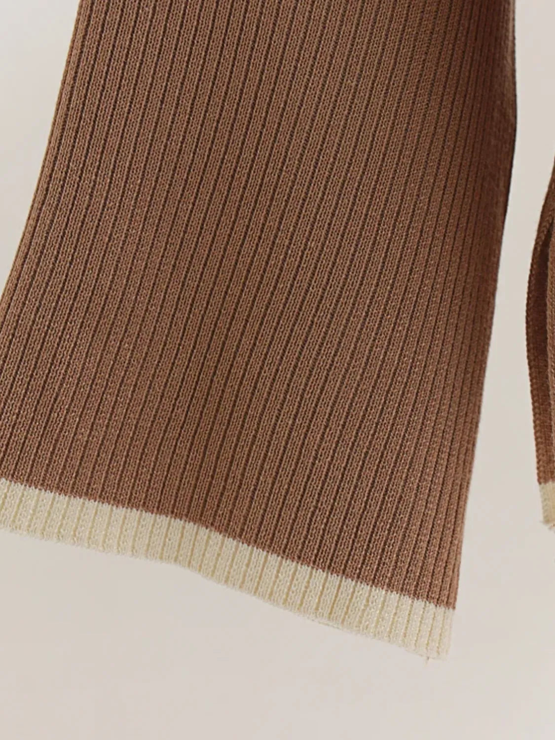 Striped High-Neck Knit Sweater and Lightweight Pants Set – Tarcila