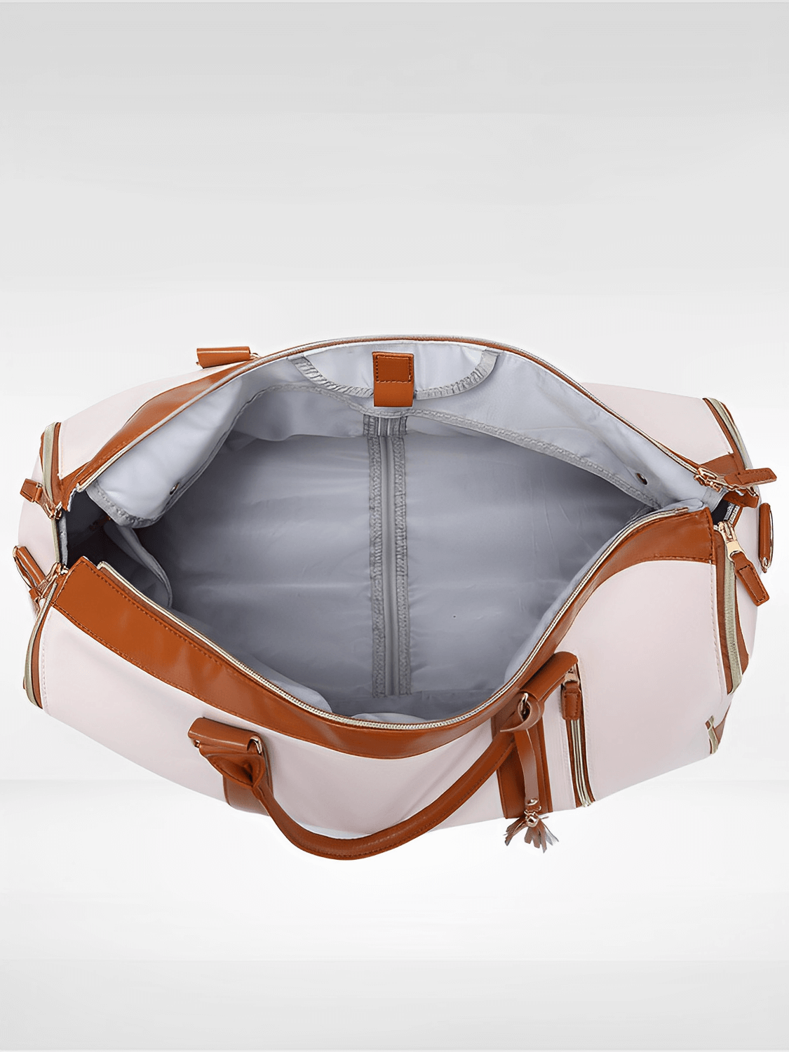 Foldable Women’s PU Leather Travel Bag with Multifunction Storage – Angela