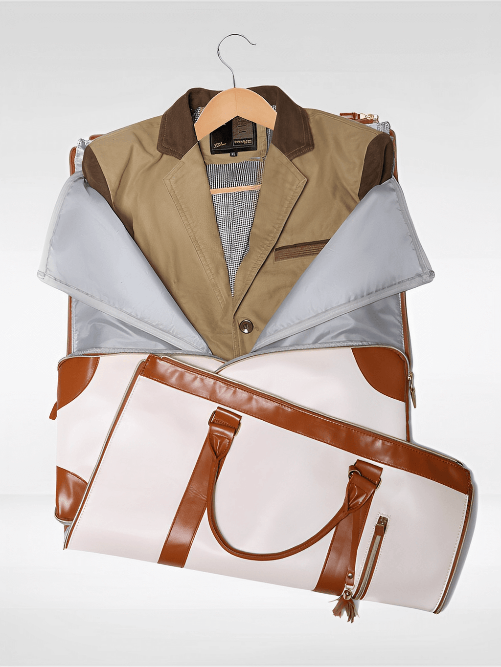 Foldable Women’s PU Leather Travel Bag with Multifunction Storage – Angela