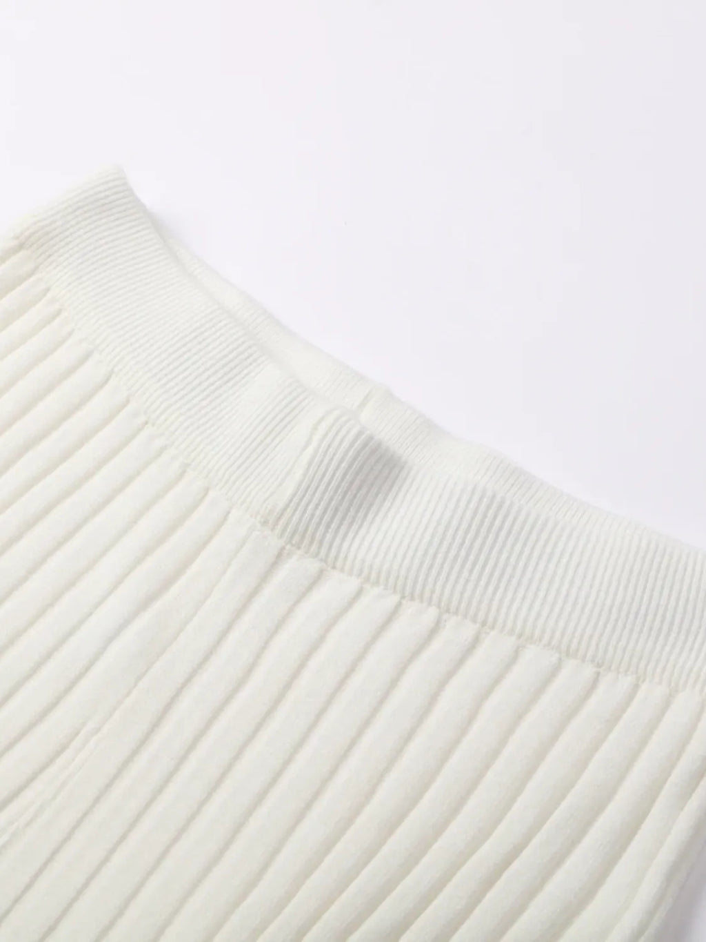 Ribbed Knit Set with High-Neck Sweater and Flare Pants – Luna