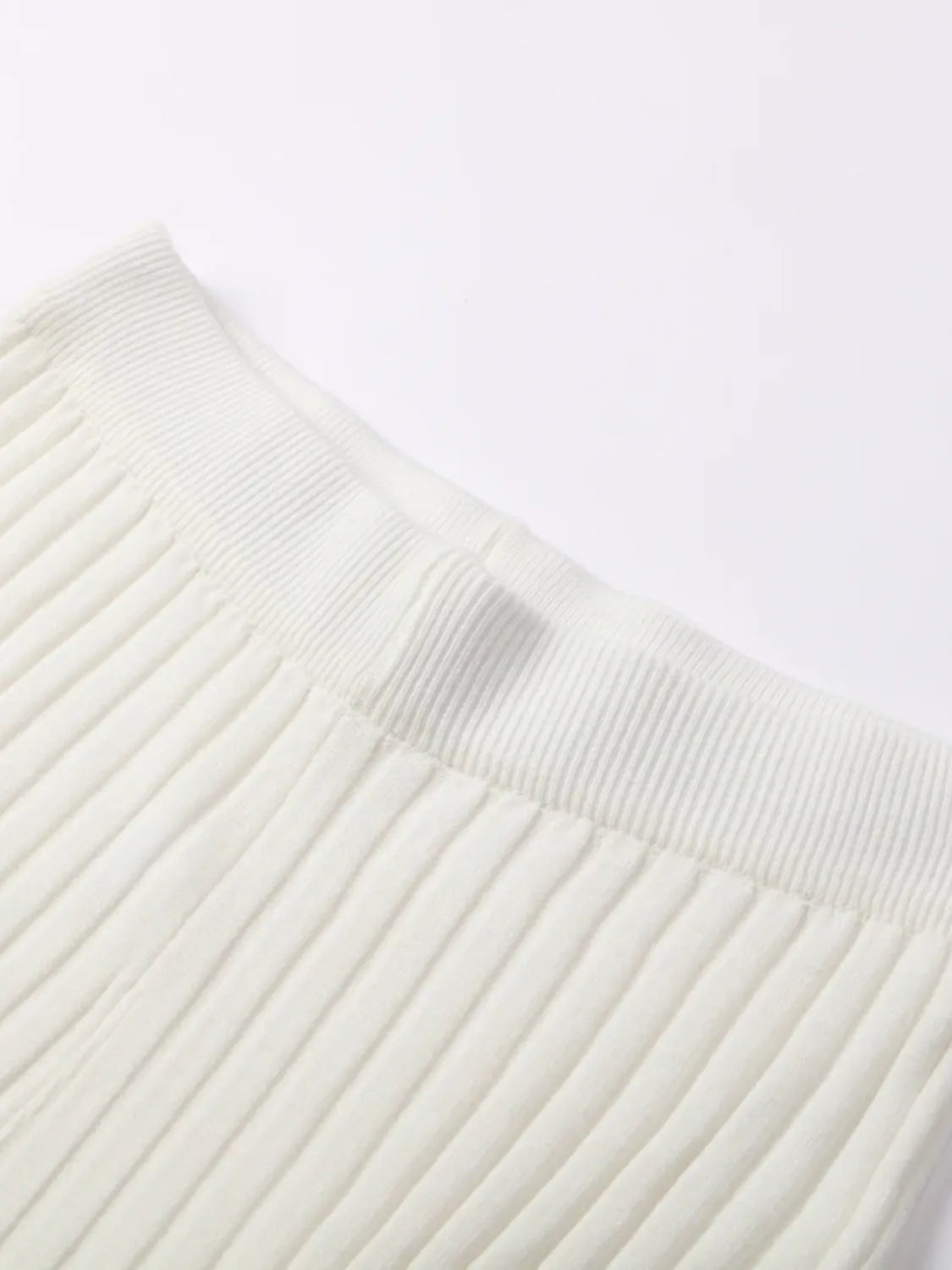 Ribbed Knit Set with High-Neck Sweater and Flare Pants – Luna