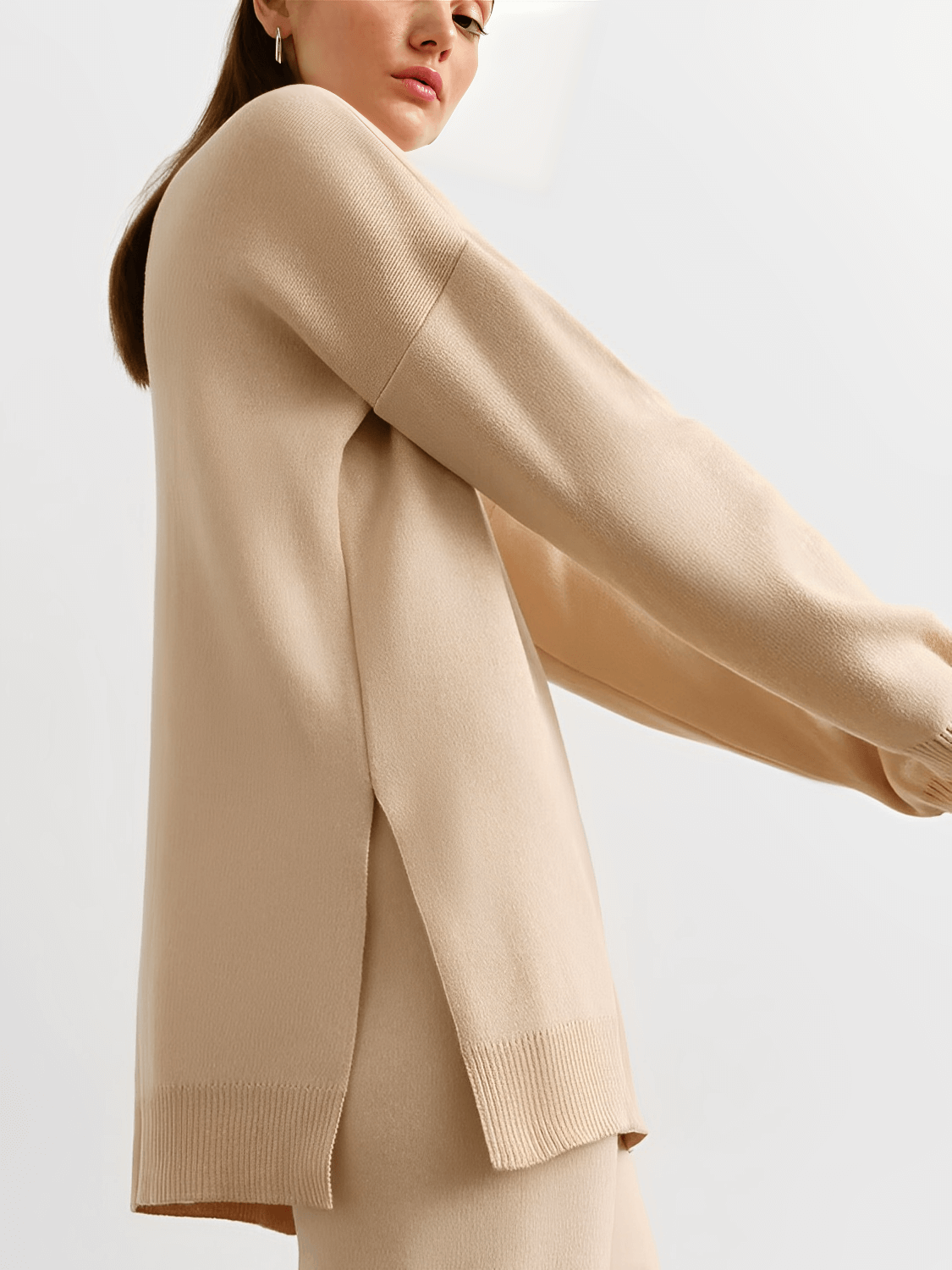 High-Neck Mullet Sweater Set with High-Waist Pants – Manuela