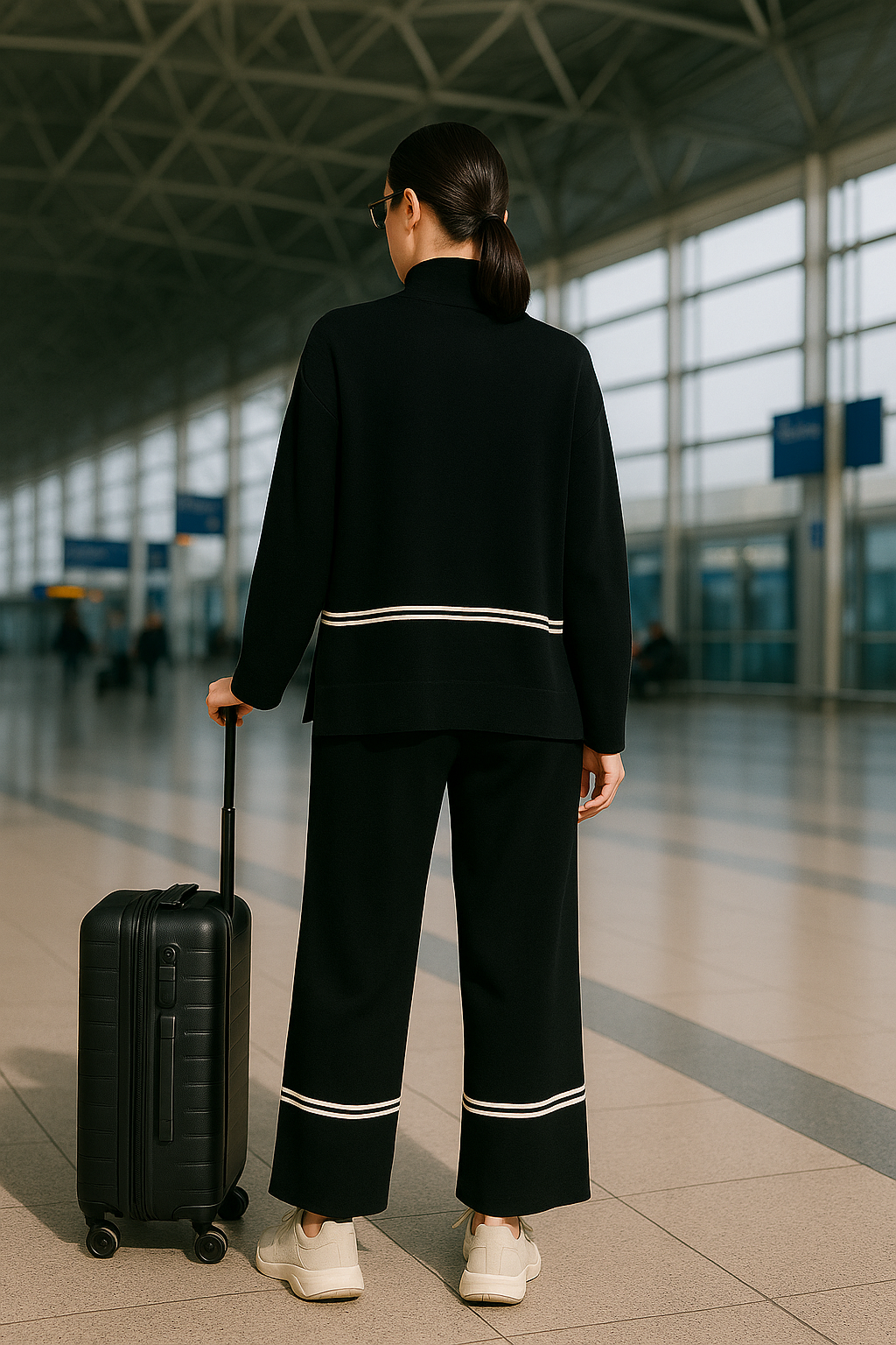 Kim Knit Set with High-Neck Mullet Sweater and Premium Comfort Pants