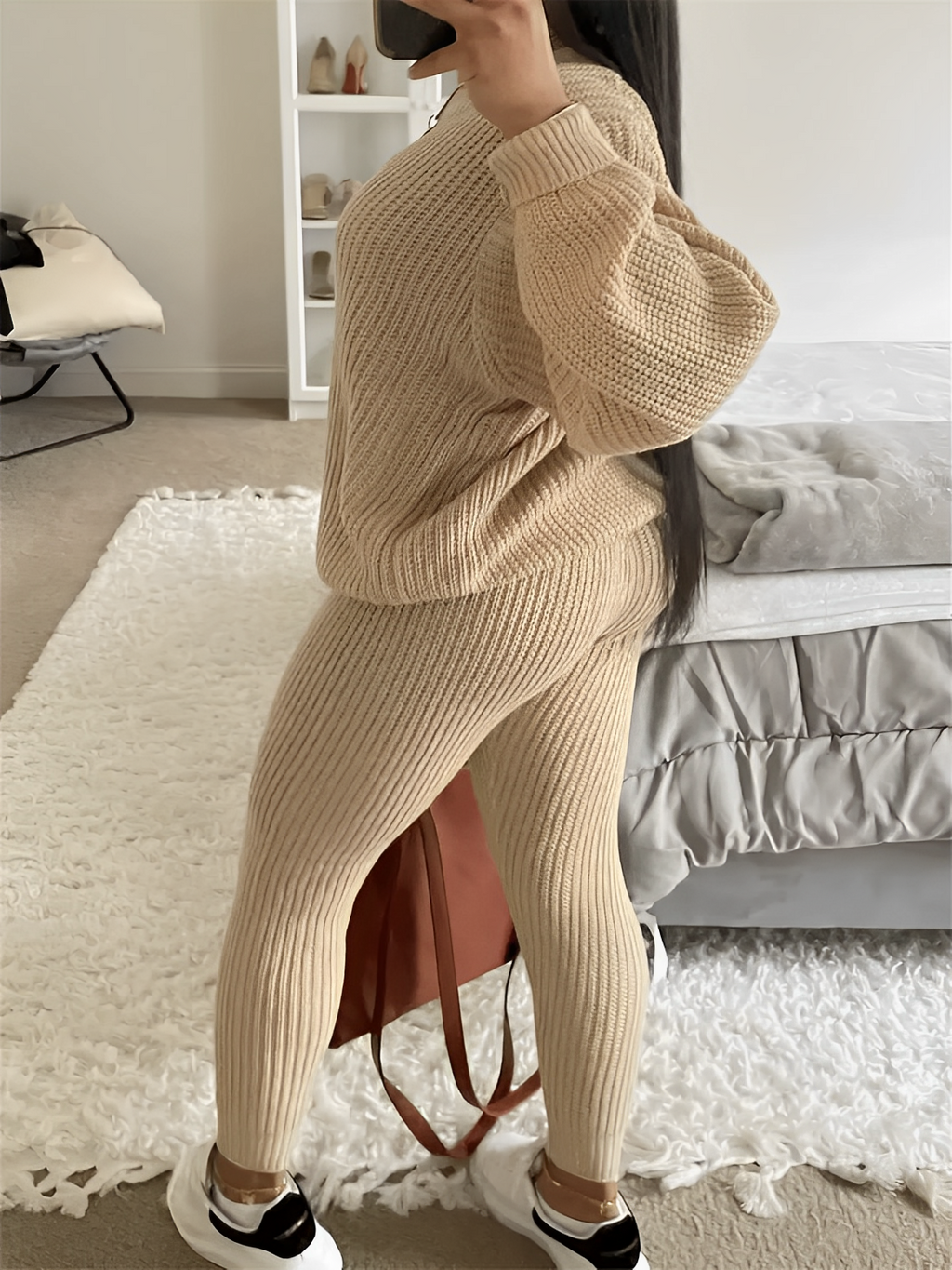 Knit Set with Oversized Sweater and Adjustable Legging – Ranya