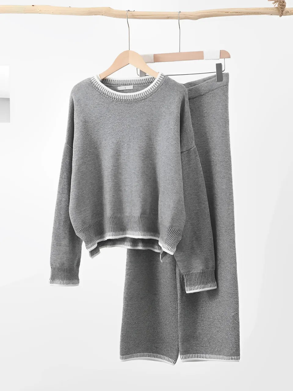 Women’s Sweater and Pants Set with Crochet Details – Iris