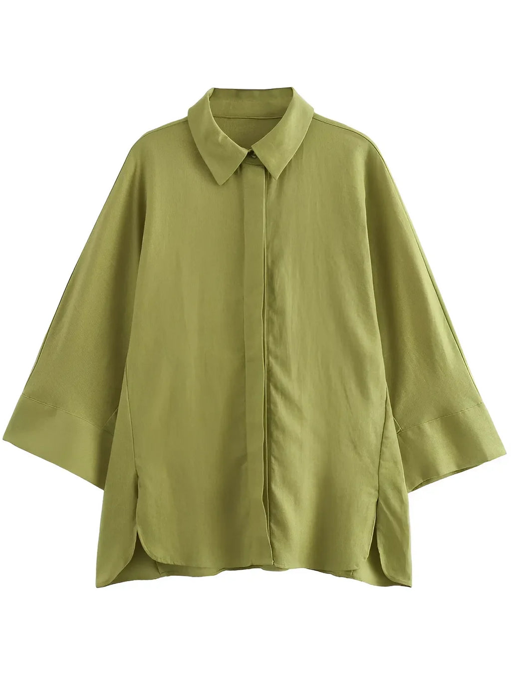 Button-Up Long-Sleeve Shirt and Wide-Leg Pants Set – Daniela