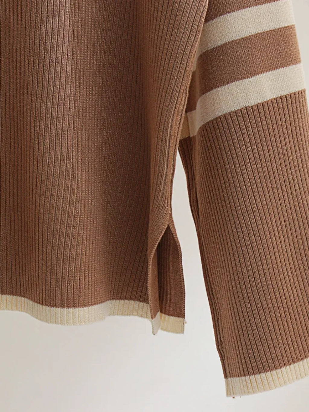 Striped High-Neck Knit Sweater and Lightweight Pants Set – Tarcila